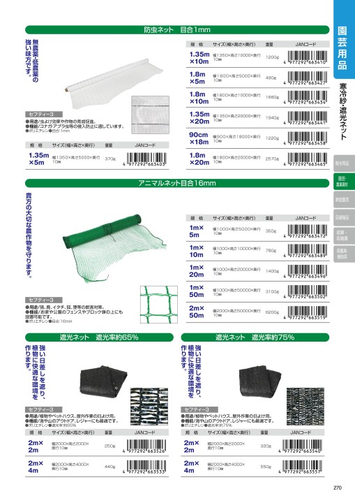 期間限定送料無料 セフティ-3 3mx4m 遮光ネット 遮光率約75% 農業用